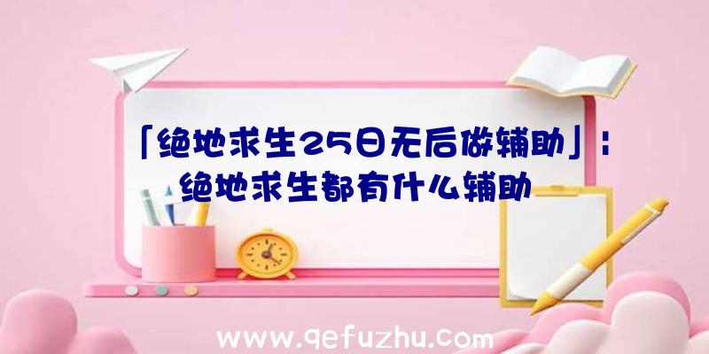 「绝地求生25日无后做辅助」|绝地求生都有什么辅助